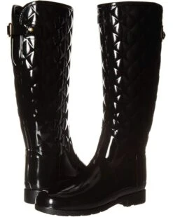 Hunter Refined Gloss Quilt Tall Rain Boots