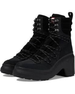 Hunter Discoverer Mid Lace-Up Leather Heel Boot | Boots